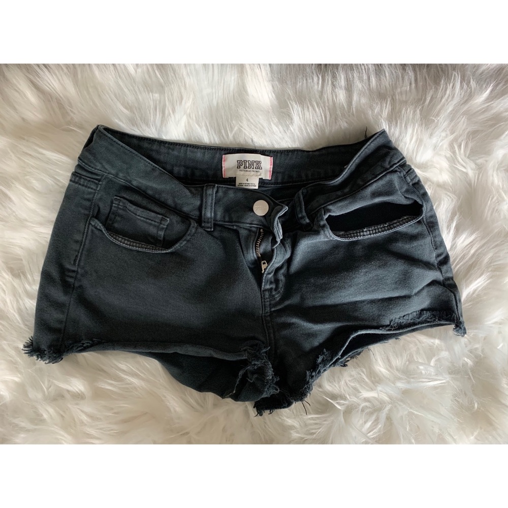 Victoria’s Secret / PINK Brand Black Denim Cut-off Shorts